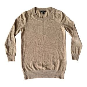 J. Crew Tippi Merino Wool Sweater Crew Neck Brown Tan XS